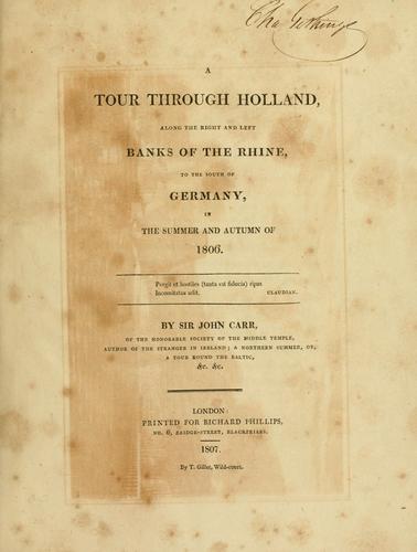 Cover for A tour through Holland
