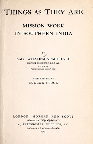 Cover for Things as they are