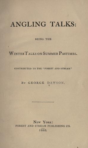 Cover for Angling talks