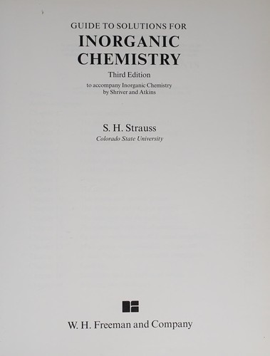Cover for Guide to solutions for inorganic chemistry