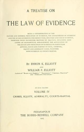 Cover for A treatise on the law of evidence