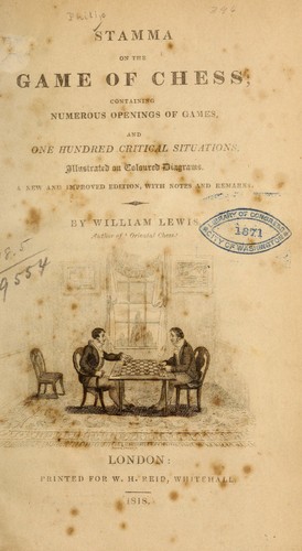 Cover for Stamma on the game of chess