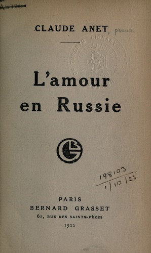 Cover for L'amour en Russie