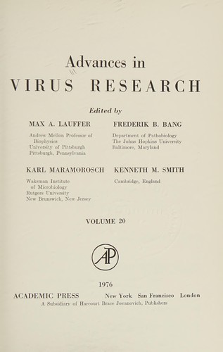 Cover for Advances in Virus Research