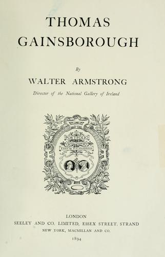 Cover for Thomas Gainsborough