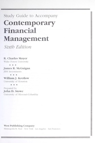 Cover for Study Guide Contemporary Financial Guide