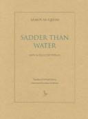Cover for Sadder than water