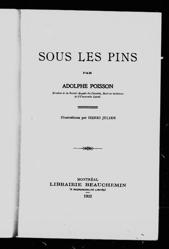 Cover for Sous les pins
