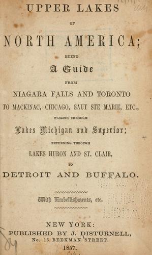 Cover for Upper lakes of North America