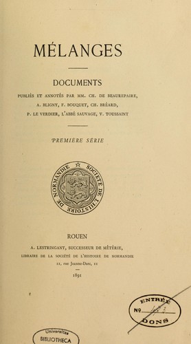 Cover for Mélanges