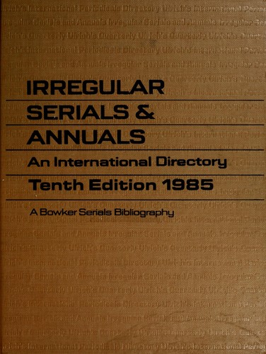 Cover for Irregular Serials & Annuals, 1985