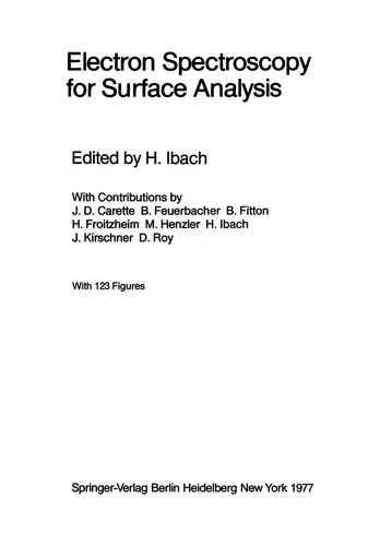 Cover for Electron Spectroscopy for Surface Analysis