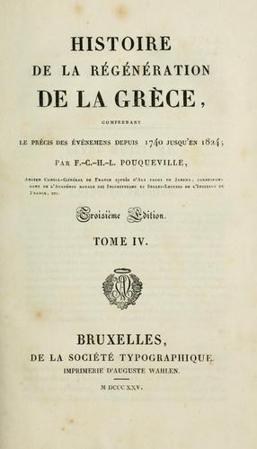 Cover for Histoire de la régénération de la Grèce