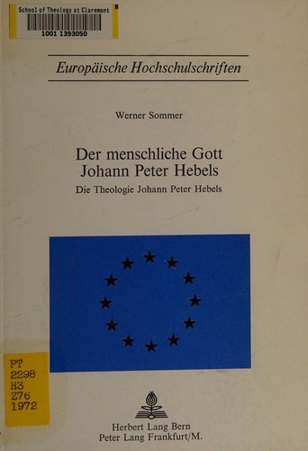 Cover for Der menschliche Gott Johann Peter Hebels.