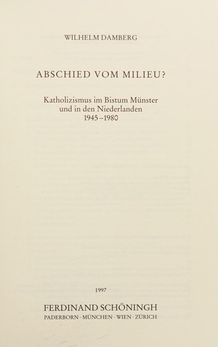 Cover for Abschied vom Milieu?