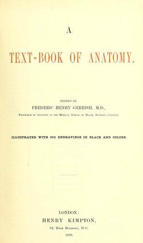Cover for A text-book of anatomy