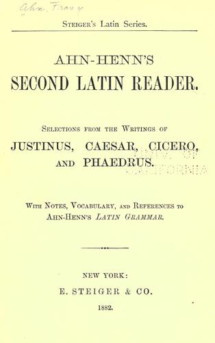 Cover for Ahn-Henn's second Latin reader.