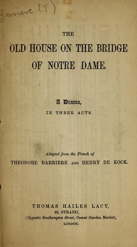 Cover for The old house on the bridge of Notre Dame