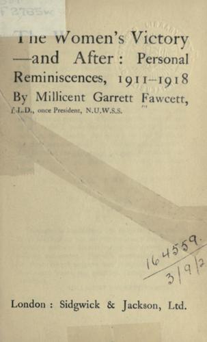Cover for women's victory - and after