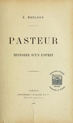 Cover for Pasteur