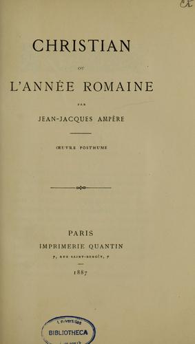 Cover for Christian, ou, L'année romaine