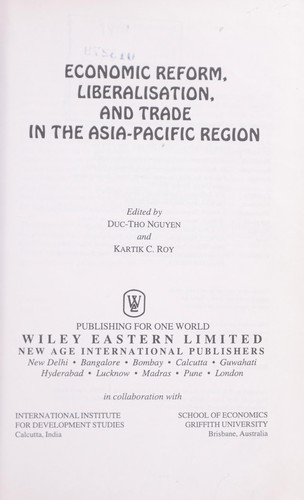 Cover for Economic reform, liberalisation, and trade in the Asia-Pacific region