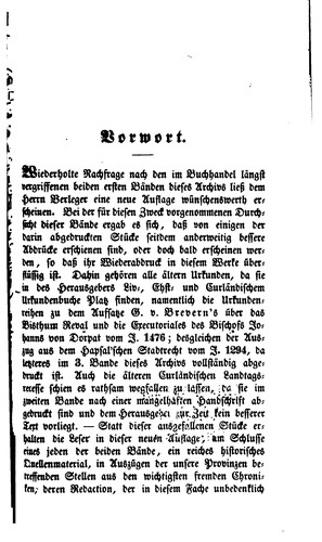 Cover for Archiv für die Geschichte Liv-, Esth-, und Curlands