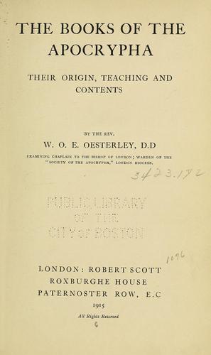 Cover for The books of the Apocrypha