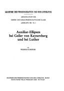 Cover for Auxiliar-Ellipsen bei Geiler von Kaysersberg und bei Luther