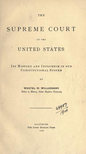 Cover for The Supreme court of the United States