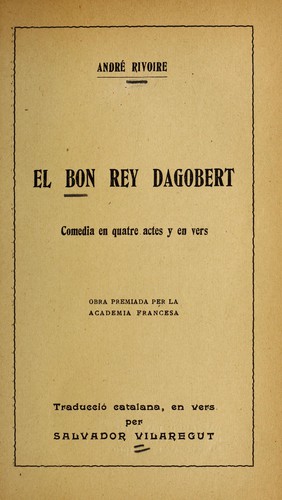 Cover for El bon rey Dagobert