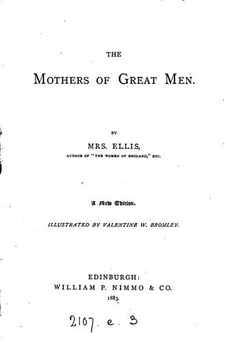 Cover for The mothers of great men