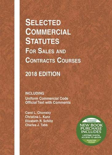 Cover for Selected Commercial Statutes for Sales and Contracts Courses, 2018 Edition