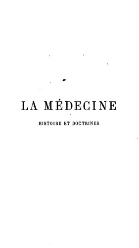 Cover for La médecine