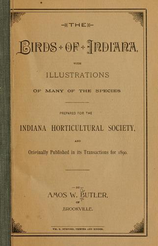 Cover for catalogue of the birds of Indiana