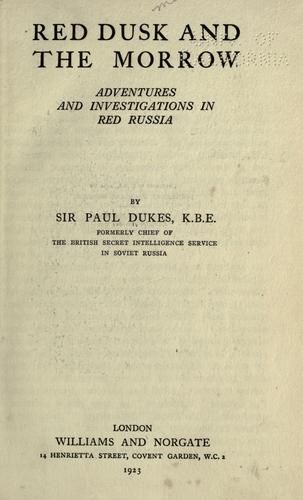 Cover for Red dusk and the morrow