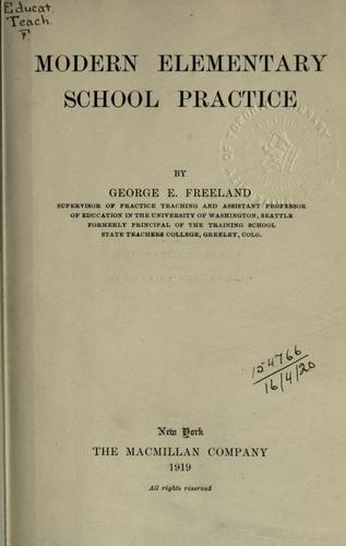Cover for Modern elementary school practice.