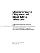 Cover for Underground disposal of coal mine wastes