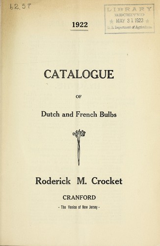 Cover for Catalogue of Dutch and French bulbs