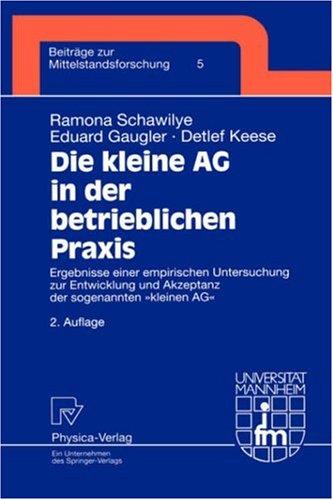 Cover for Die kleine AG in der betrieblichen Praxis