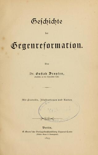 Cover for Geschichte der Gegenreformation