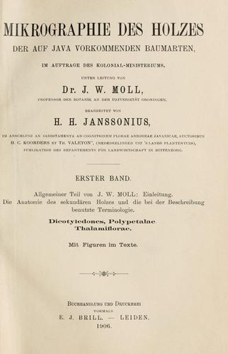 Cover for Mikrographie des Holzes der auf Java vorkommenden Baumarten