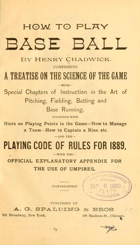 Cover for How to play base ball