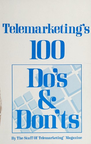 Cover for Telemarketing's 100 do's & don'ts