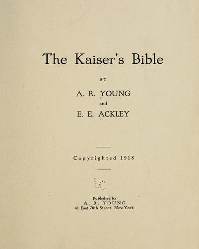 Cover for The Kaiser's Bible