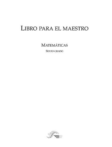 Cover for Libro para el Maestro. Matematicas