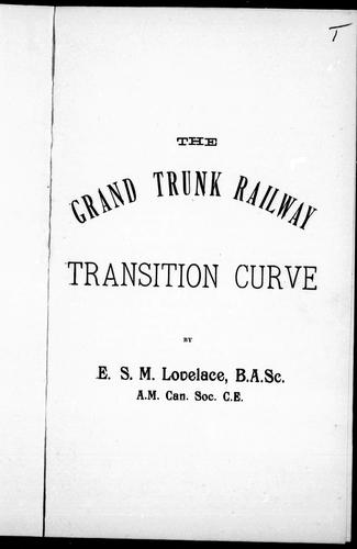 Cover for The Grand Trunk Railway transition curve