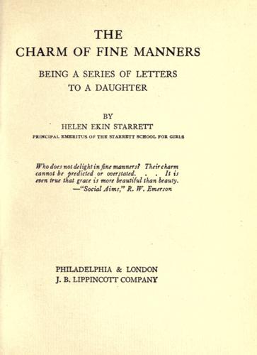 Cover for The charm of fine manners