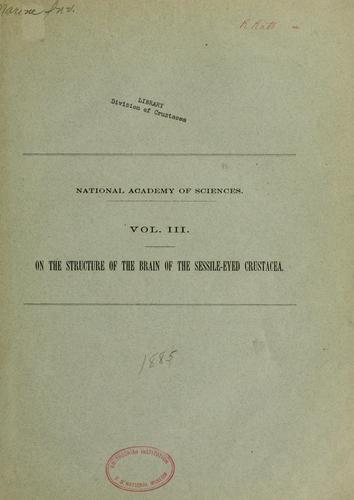 Cover for On the structure of the brain of the sessile-eyed Crustacea