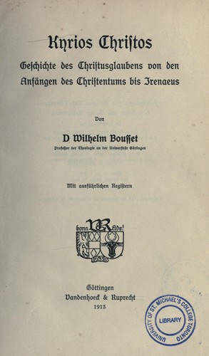 Cover for Kyrios Christos